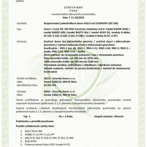 ADLO Bezpe�nostn� dvere rad Economy, Kasim, D�vern�, 1.strana