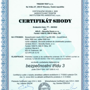 ADLO Bezpe�nostn� dvere: Bezpe�nos� dvojkr�dlov�ch dver� BD200 3.bezpe�nostn� trieda