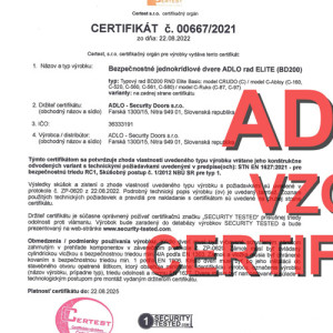 ADLO Bezpe�nostn� dvere BD200 rad Elite, RC1, 1.strana