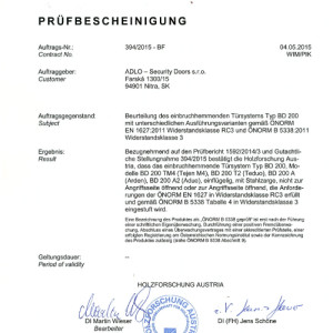 ADLO Bezpe�nostn� dvere TEJEN M4, TEDUO, ADUO, ARDEN EN 1627, RC3, �NORM B 5338