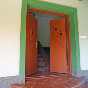 ADLO - Bezpe�nostn� dvojkr�dlov� Termo dvere KASIM, Termo trojsklo P522, ��rka 147cm, oblepenie z�rubne