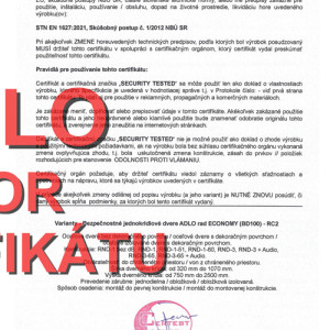 ADLO Bezpe�nostn� dvere BD100 rad Economy, RC2, 2.strana