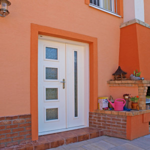 ADLO - Exteri�rov� Termo dvojkr�dlov� dvere Teduo, presklen� prv� kr�dlo PS203 a druh� kr�dlo PS100