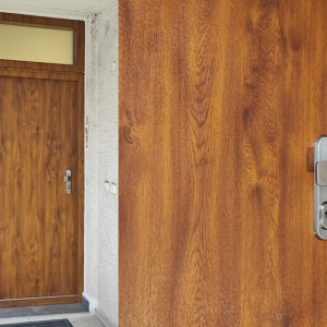 Exterirov Termo dvere TEDUO s nadsvetlkom, obloenie zrubne a svetlika v Termal povrchu