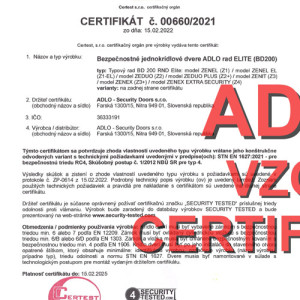 ADLO Bezpe�nostn� dvere BD200 rad Elite, RC4, 1.strana