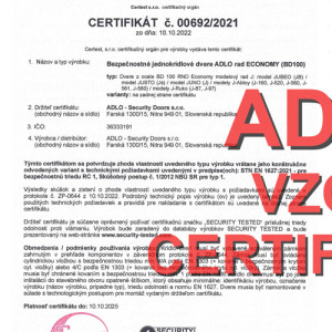 ADLO Bezpe�nostn� dvere BD100 rad Economy, RC1, 1.strana