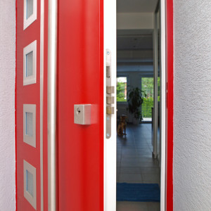 ADLO - Exteri�rov� Termo dvere Kasim, Presklen� PS552, dvojfarebn�, Madlo zvisl� Obl�