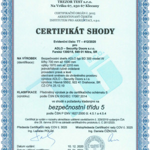 ADLO Bezpe�nostn� dvere: Bezpe�nos� dver� BD300 W-MAX otv�rate�n� dnu