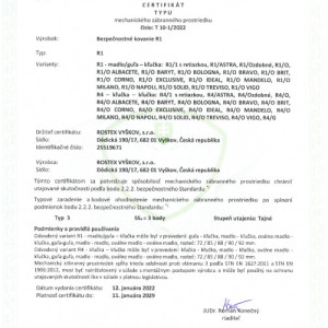 Bezpe�nostn� kovanie Rostex R1, NB� Tajn�