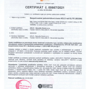 ADLO Bezpe�nostn� dvere BD200 CRUDO, RC1