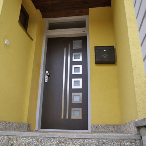 ADLO - Exterirov Termo dvere TEDUO, presklen, pancierov Termo trojsklo P552 sklo Edelit, svetlk