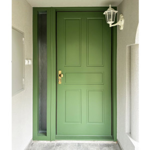 Exteri�rov� Termo dvere TEDUO, profilov� design FV-30, F251, povrch dver� RAL 6011, bo�n� svetl�k