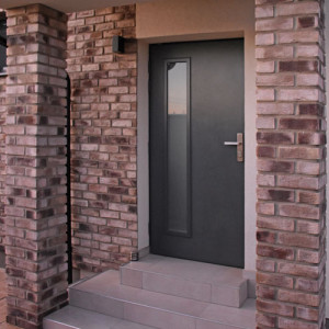 Exteri�rov� dvere Lisbeo, rad Termo, presklen� P370 atyp, povrch dver� RAL 7024