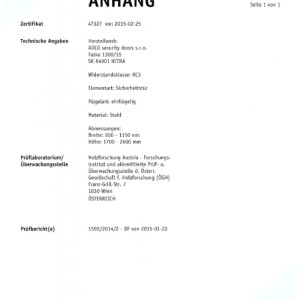 ADLO Bezpe�nostn� dvere TEJEN M4, DIN EN 1627, RC3, pr�loha