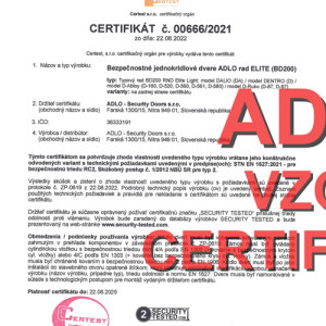 ADLO Bezpe�nostn� dvere BD200 rad Elite, RC2, 1.strana