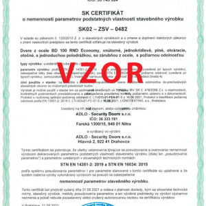 Protipo�iarnos� pre ADLO dvere BD 100 RND Economy, 1. strana