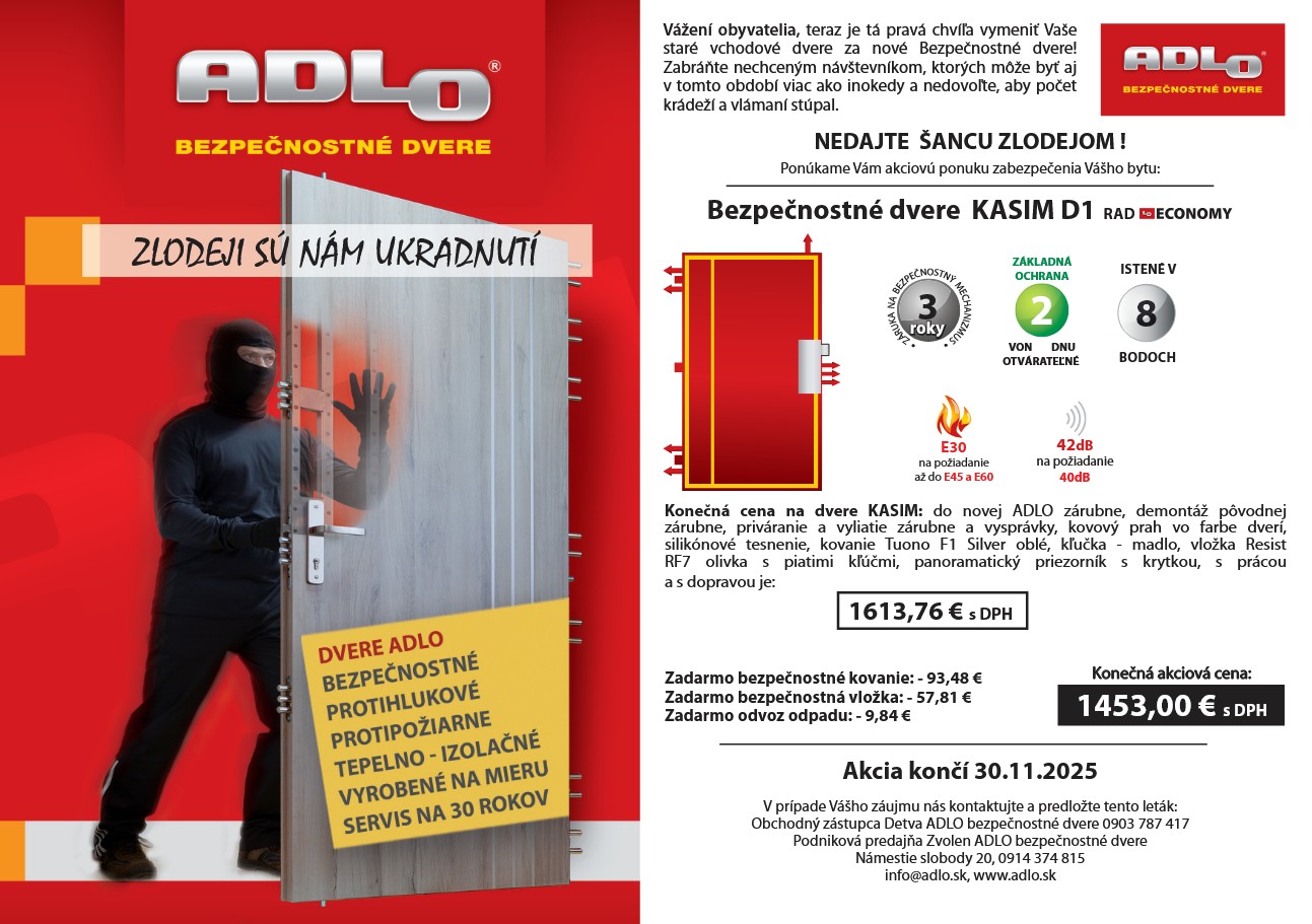 Leták Akcia na bezpečnostné dvere