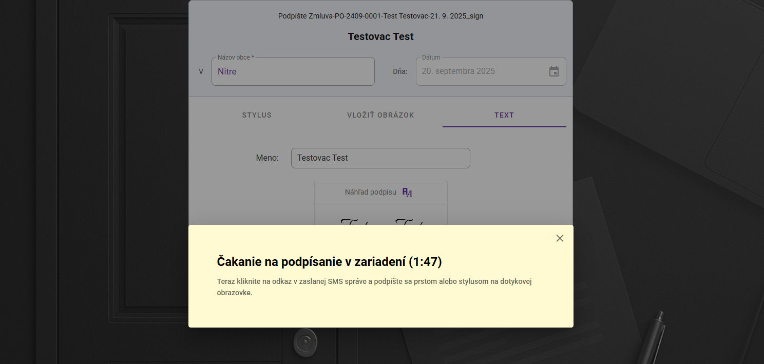 Ako vyzer podpisovanie na telefne - scan obrazovky