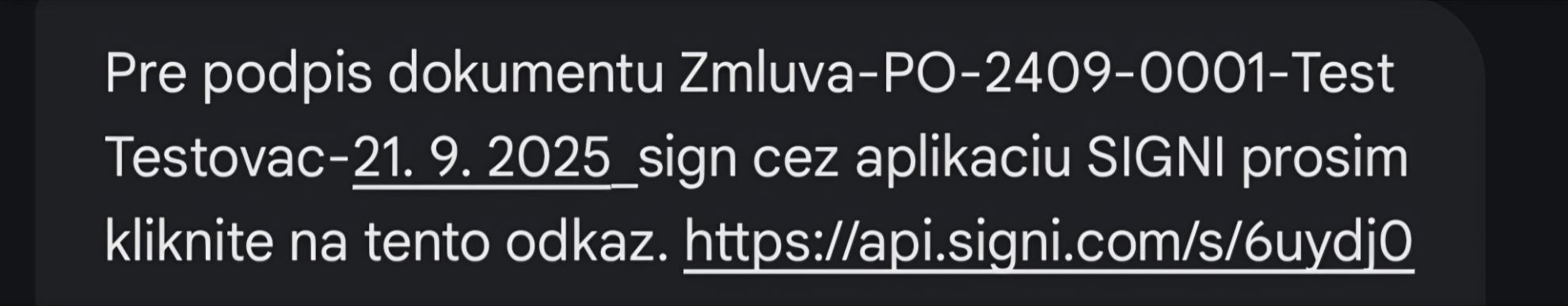 Obrzok SMS sprvy
