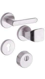 Bezpenostn rozetov kovanie Rostex R1/S prava MT, Obl, Nerez matn, pre rad Elite a Termo