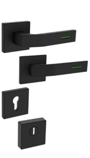 Bezpenostn rozetov kovanie Rostex R4/H, Hranat, ierne matn, Lumino zelen, pre rad Economy