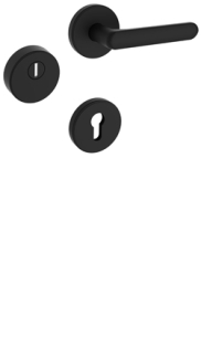 Rozetov kovanie Rostex R3/S prava MTL, Obl, ierne matn, Exclusive, ku madlu, pre rad Elite a Termo