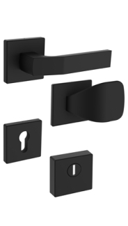 Bezpenostn rozetov kovanie Rostex R1/H, Hranat, ierne matn, pre rad Economy