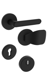 Bezpenostn rozetov kovanie Rostex R1/S, Obl, ierne matn, pre rad Economy