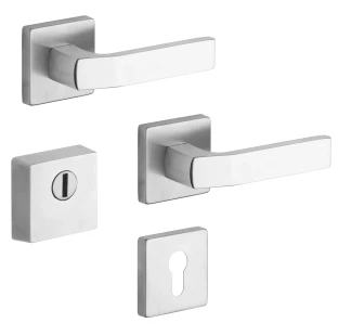 Bezpe�nostn� rozetov� kovanie Rostex R4/H, Hranat�, Nerez matn�, K�u�ka - K�u�ka