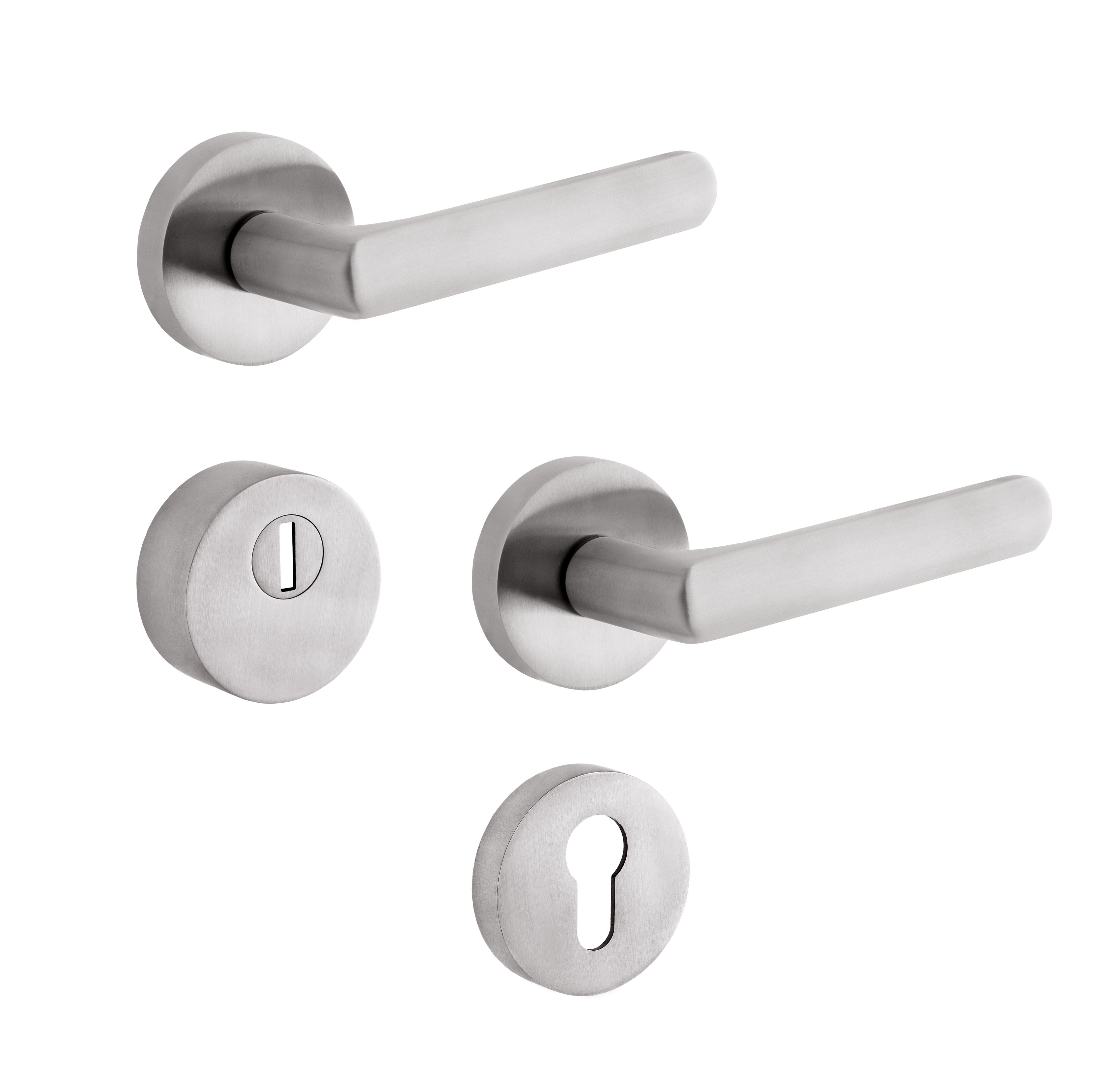 Bezpe�nostn� rozetov� kovanie Rostex RN4/S, Obl�, Nerez matn�, K�u�ka - K�u�ka