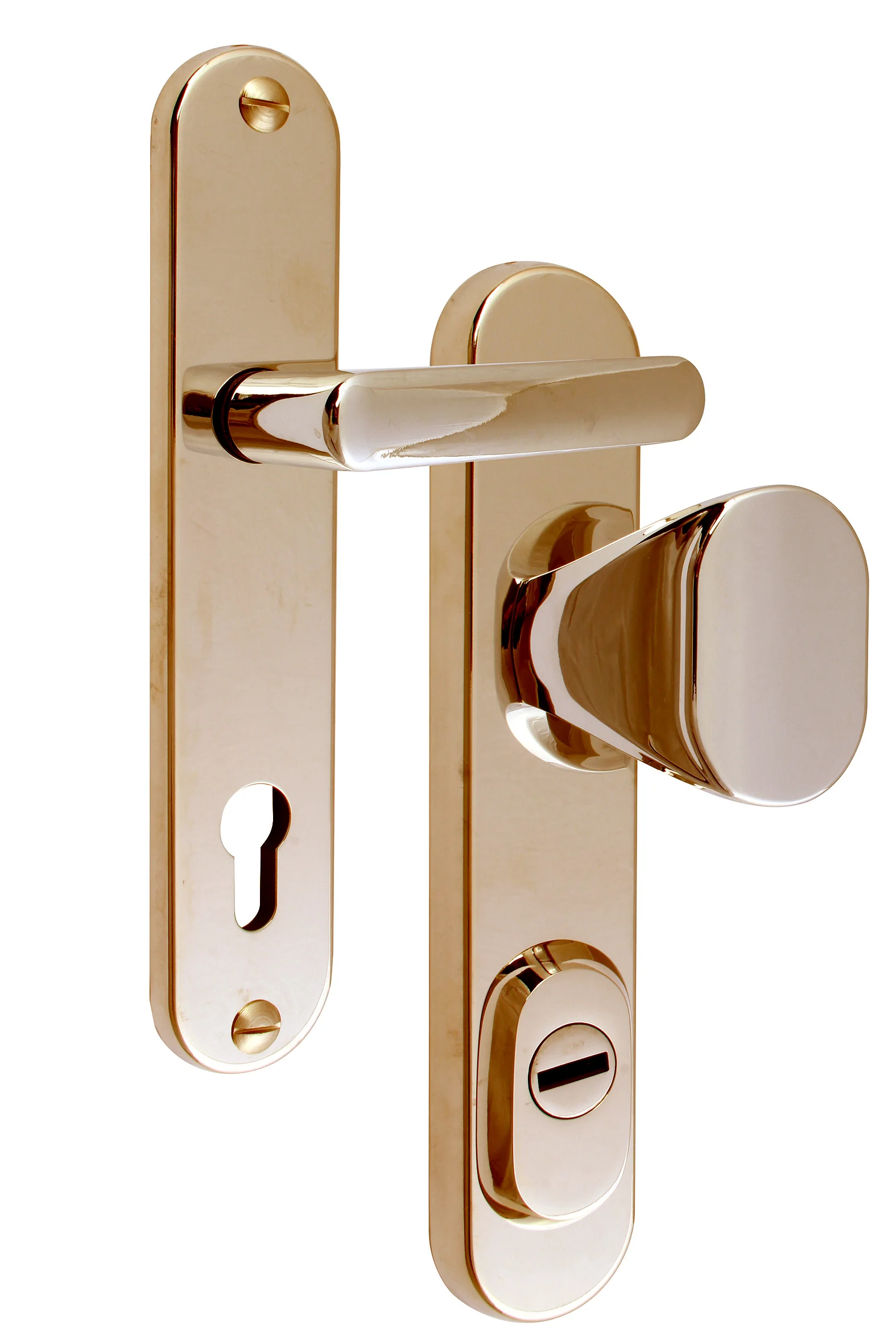 Bezpe�nostn� kovanie Rostex R1 Dekor, Obl�, Titan leskl�, K�u�ka - Madlo ov�lne